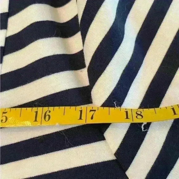 Lane Bryant Navy & White Striped Asymmetrical Zip Blazer Jacket Size 26 Business - Picture 7 of 9